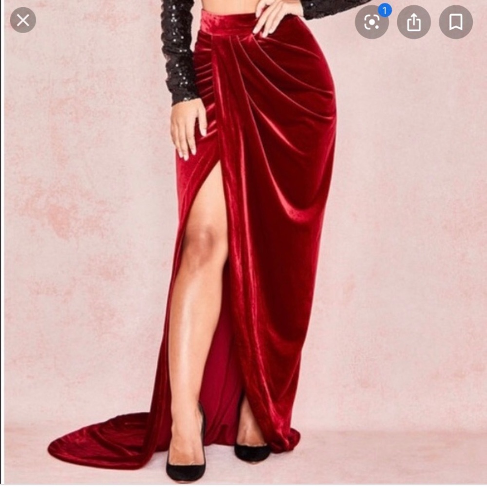 Velvet Maxi skirt